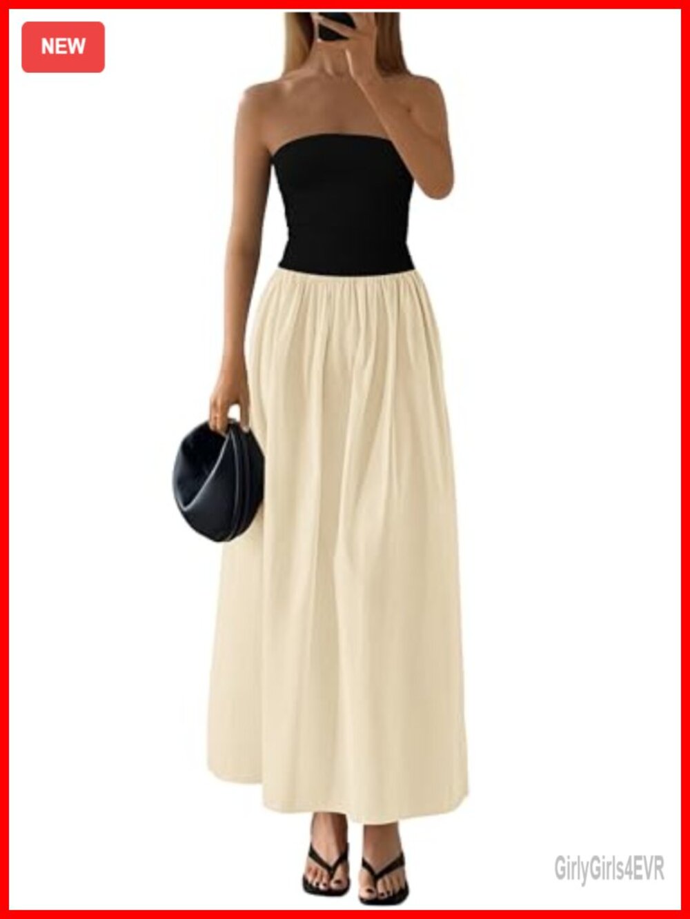 Strapless Maxi Dress Tube Top A-Line Backless Summer Formal